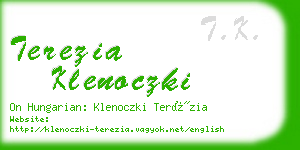 terezia klenoczki business card